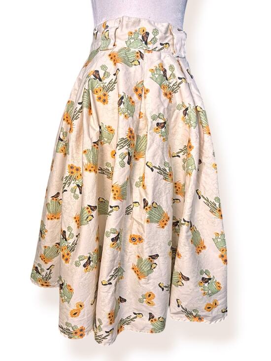 Voodoo Vixen Dresses & Skirts - Voodoo Vixen Cactus Bird Print Flowing  Midi Skirt Retro Rockabilly Pinup